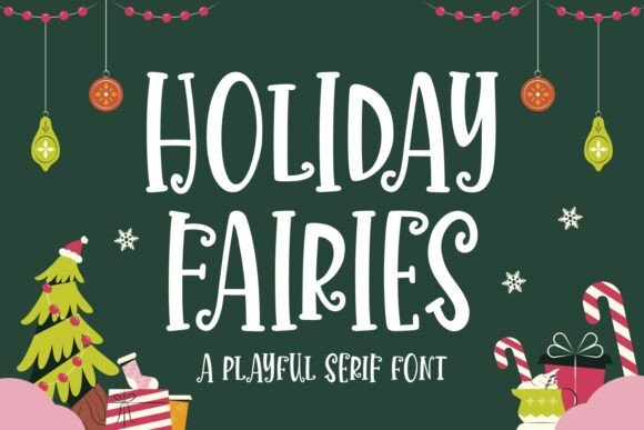 Holiday Fairies: A Whimsical Serif Font for Festive Branding
